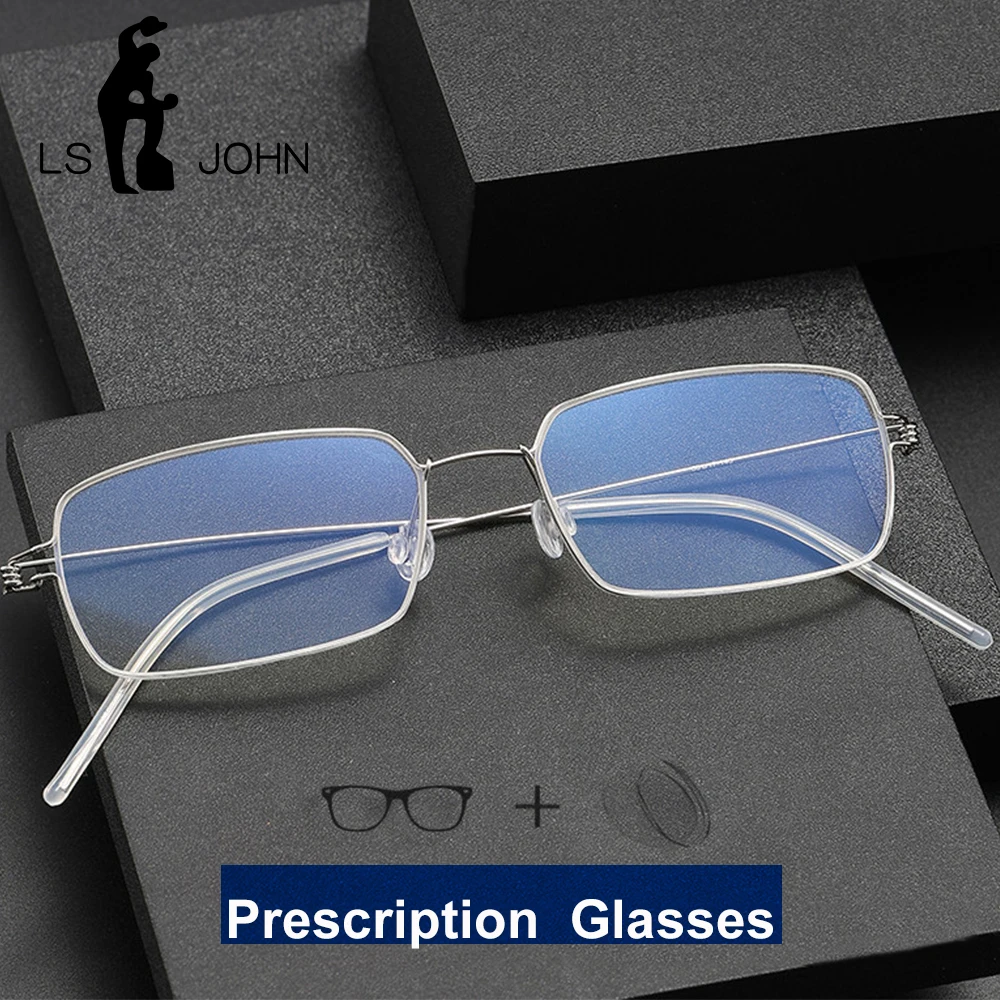 

Ultralight Titanium Myopia Glasses Men Square Optical Reading Prescription Eyewear Males European Screwless Eyeglasses Frame