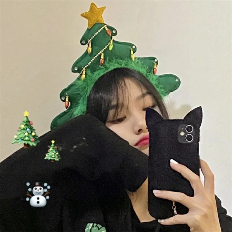 Korean Christmas Tree Hat Christmas New Year Hair Accessories Xmas Headwear Hats Photography Props Party Decoration Supplies