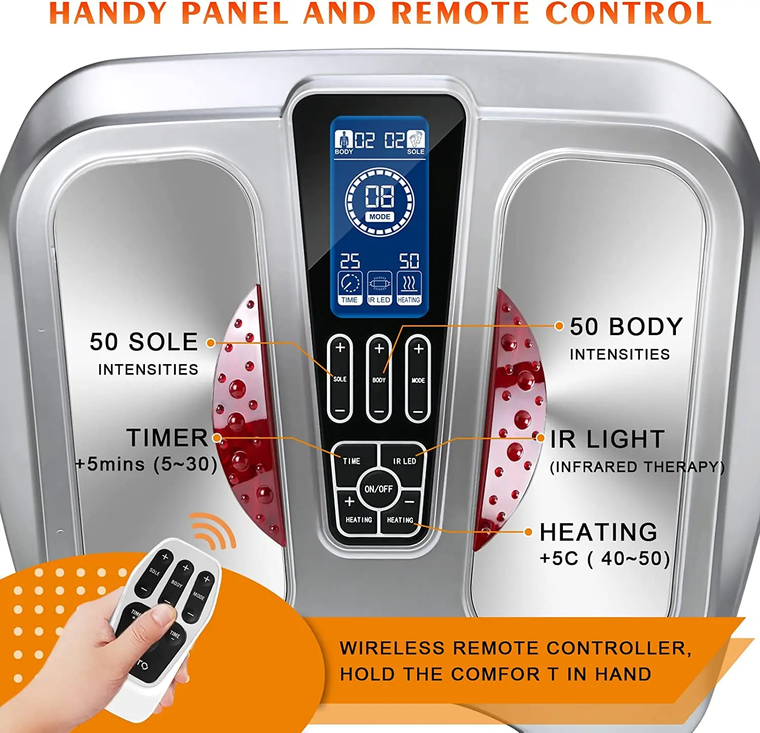 Innovative Products Elderly Health Diabetes Blood Circulation Wireless Remote Controller Foot Massage Machine