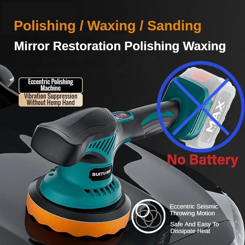 Cordless Polisher 8 Gears Adjustable Car Waxing Polishing Machine Metal Waxing Wood Sanding for Makita 21v Battery (No Battery)