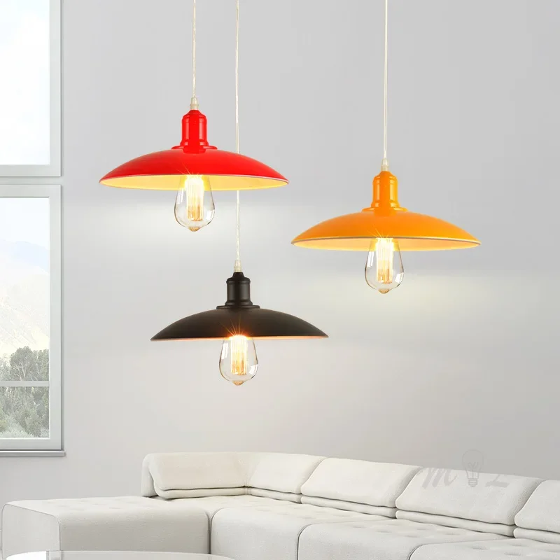 Loft Industrial Pendant Light Colourful Plate Hanging Lamps for Bar Restaurant Suspension Luminaire Vintage Pendant Lamp Fixture
