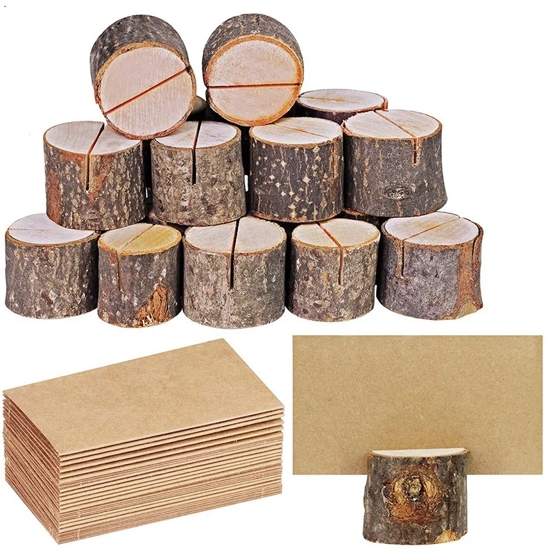 

Wood Cylindrical Stakes Notes Folder Veneer Stump Clip Crafts Home Wedding Decoration Party Table Cards Number Plate