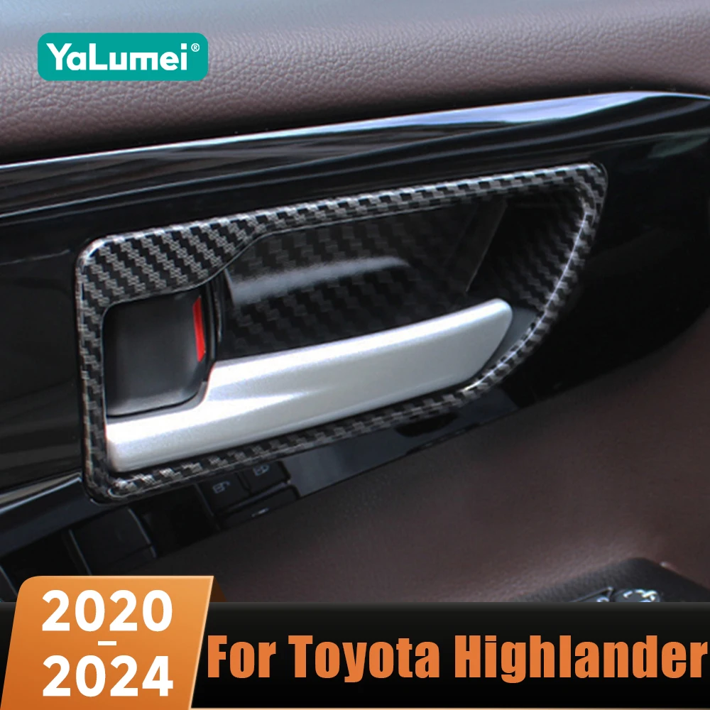 

4 шт. автомобильный Стайлинг, внутренняя дверная ручка, чаша, накладка, наклейки для Toyota Highlander XU70 Kluger 2020 2021 2022 2023 2024 Hybrid