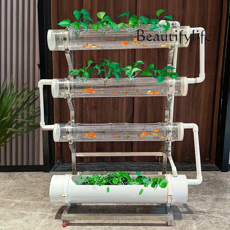 BJ Three-dimensional Fish Tank Transparent Water Pipe Fish Farming Personalized Creative Ecological Landscaping Accessories Tank