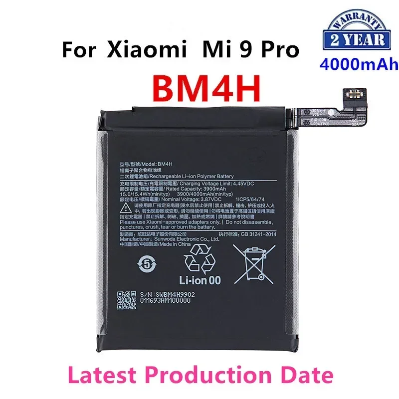 

Brand New BM4H 4000mAh Battery For Xiaomi 9 Pro Mi 9 Pro Mi9 Pro 5G version High Quality Phone Replacement Batteries