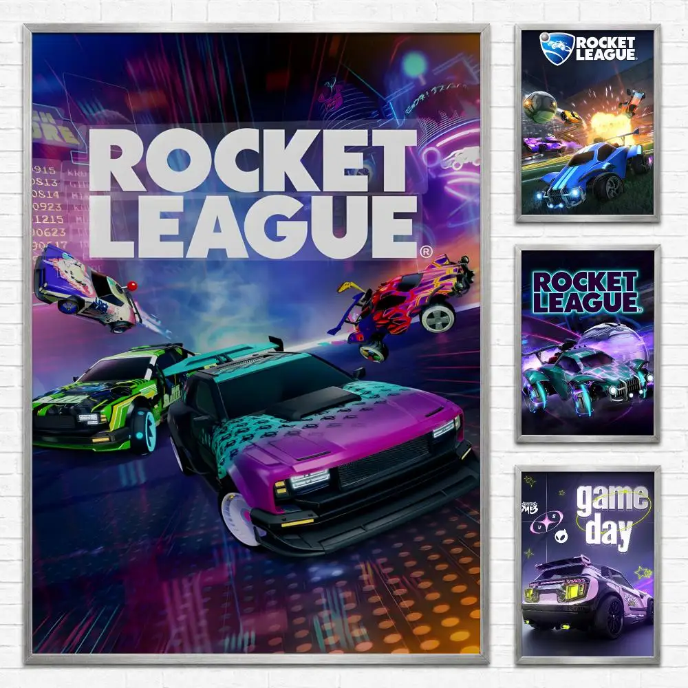Game Rocket League Poster Self‑Adhesive Waterproof PP Poster Coffee House Bar Wall Art Sticker Room Home Decor