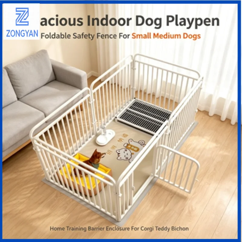 ZONGYAN Pet Playpen Indoor Fence For Small Medium Dogs Foldable Safety Barrier Enclosure For Corgi Teddy Bichon Home Training