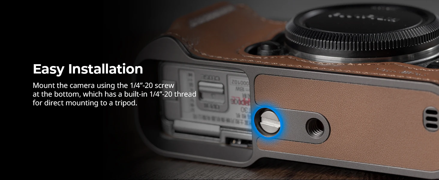 SmallRig X-T30 III Leder-Halbgehäuse-Set für FUJIFILM X-T30 / X-T30 II / X-T30 III, mit Schultergurt-Flachschlüssel Retro-Ästhetik – Detail 5