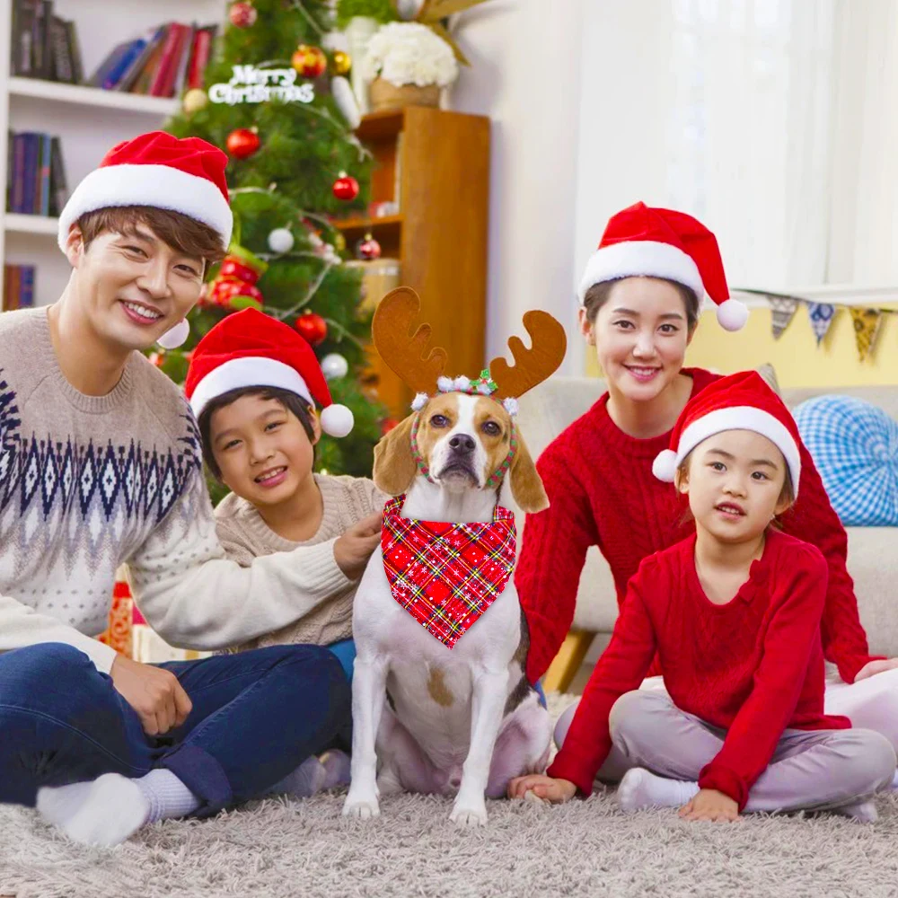 50 個クリスマス犬のバンダナ子犬アクセサリー綿ペット犬猫バンダナスカーフ犬accessores samllの犬グルーミング製品