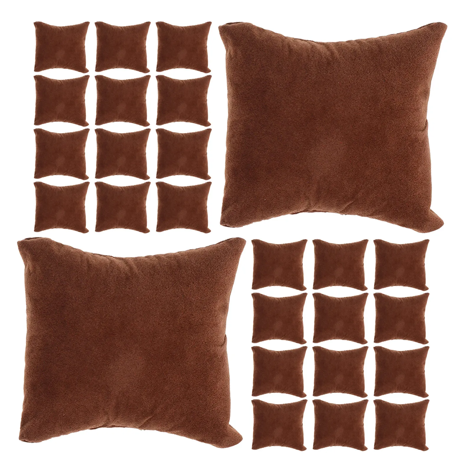 

30Pcs Watch Display Pillow Brown Jewelry Organizer Pillows High Resilience Fill for Scratch Protection Mini Bracelet Display