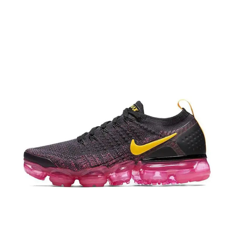 Nike Air VaporMax 2.0 Flyknit Women's Black and Red Cushioned Wear Comfortable Lightweight Anti-slip Wear Running Shoes