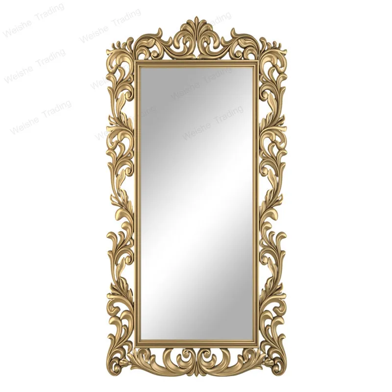 

French engraved full-length mirror American luxury floor-to-ceiling retro engraved baroque dressing vertical mirror