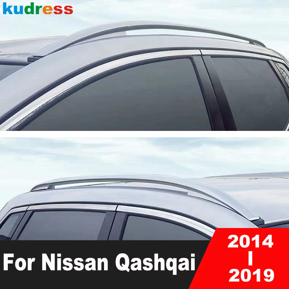 For Nissan Qashqai J11 2014 2015 2016 2017 2018 2019 Car Roof Rack Basket Top Rail Cross Strip Bar Luggage Carrier Aluminum