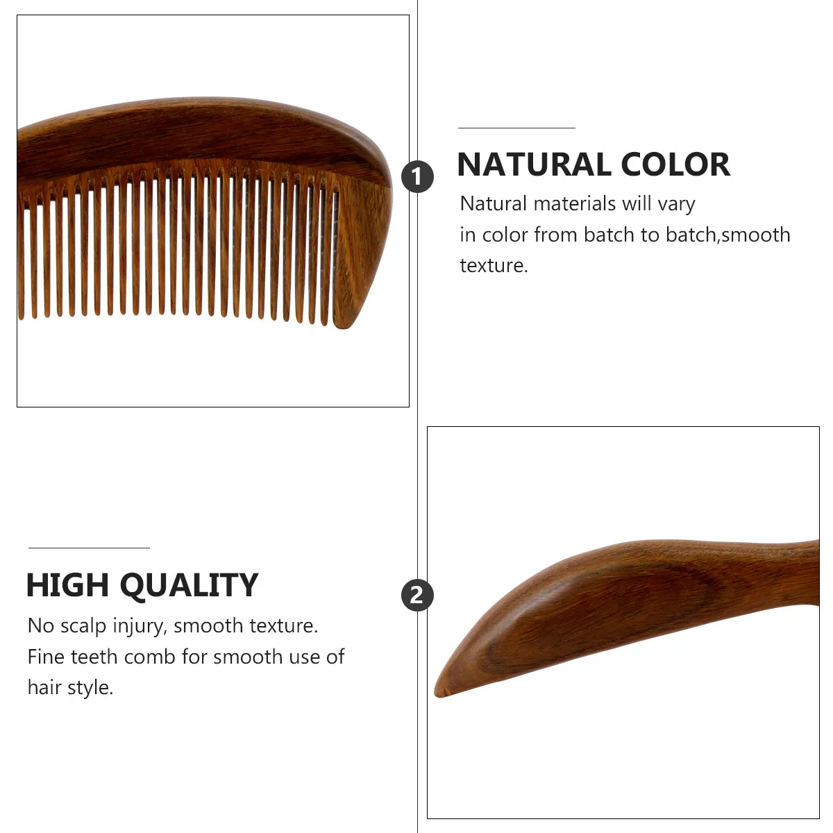 

Sandalwood Anti-Static Hair Comb Natural Wooden Massage Comb for Head Relaxation Fine Teeth Smooth Texture Hair Styling