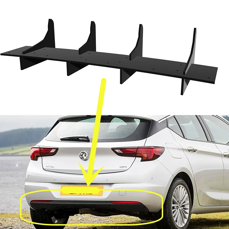 Use For Opel Astra Standard Edition 2016--2019 Year Rear Diffuser Bumper Lips Spoiler Splitter Body Kit Accessories