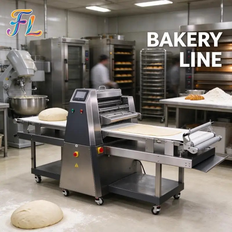 Dough Sheeter Vertical Bakery Dough Roller Uniform Speed High Output Croissant Pizza Base