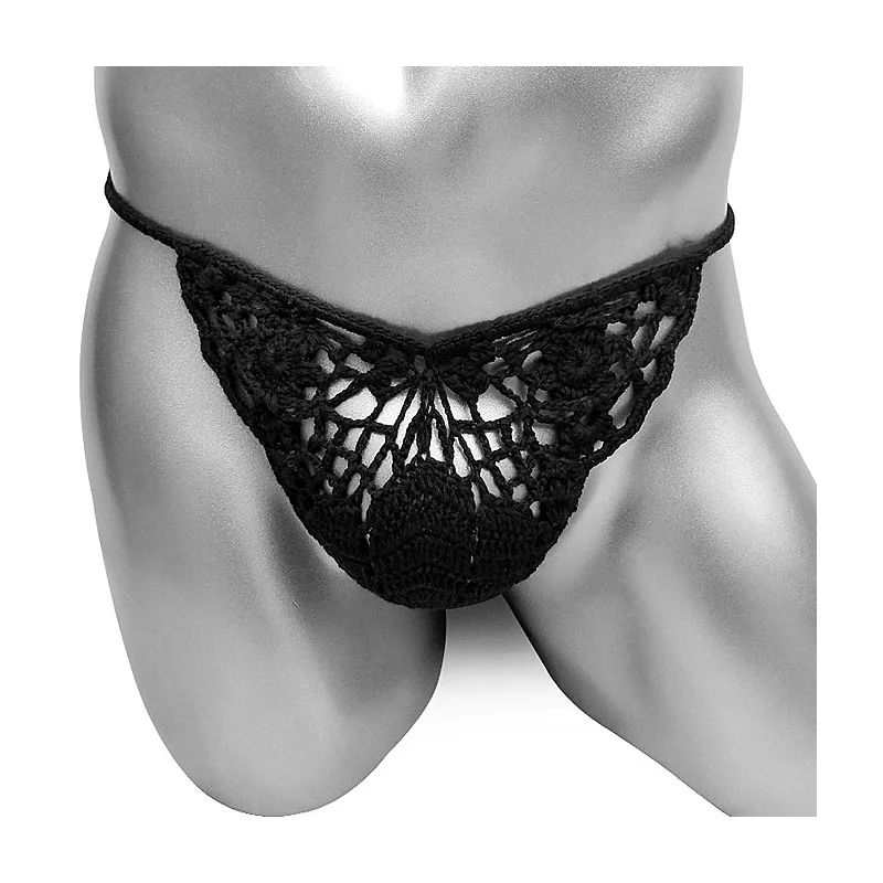 

Трусики Sissy, вязаные крючком, бикини, сексуальное мужское белье ручной работы, стринги, нижнее белье, высококачественные хлопковые трусики Sissy