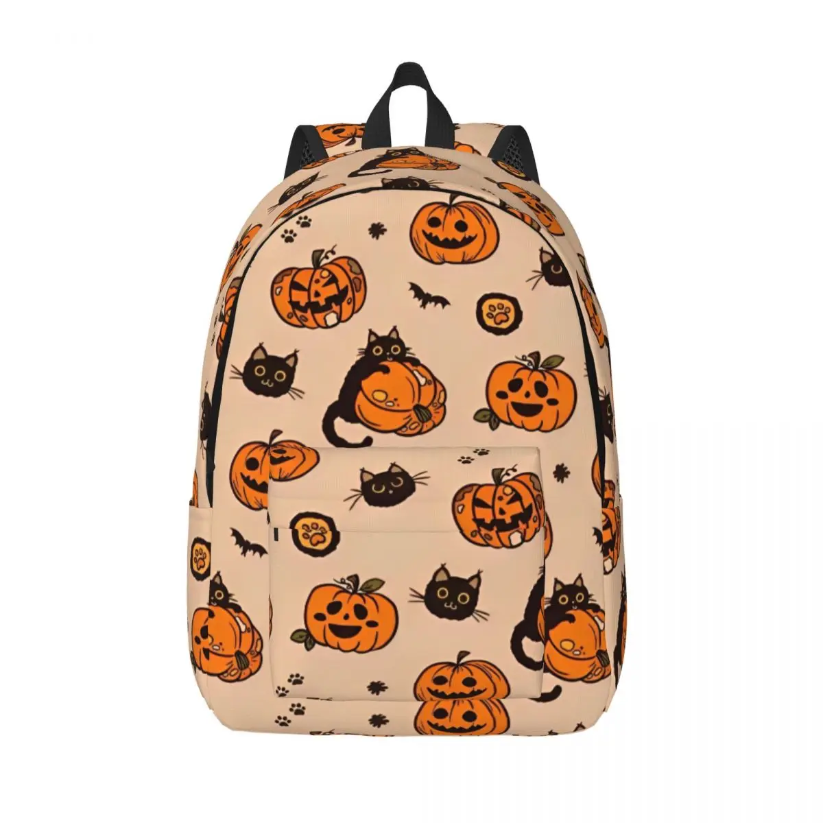 Halloween Pumpkins Ghosts Cat Backpack Elementary High College School Student Trick or Treat Cute Bookbag Teens Daypack Sports