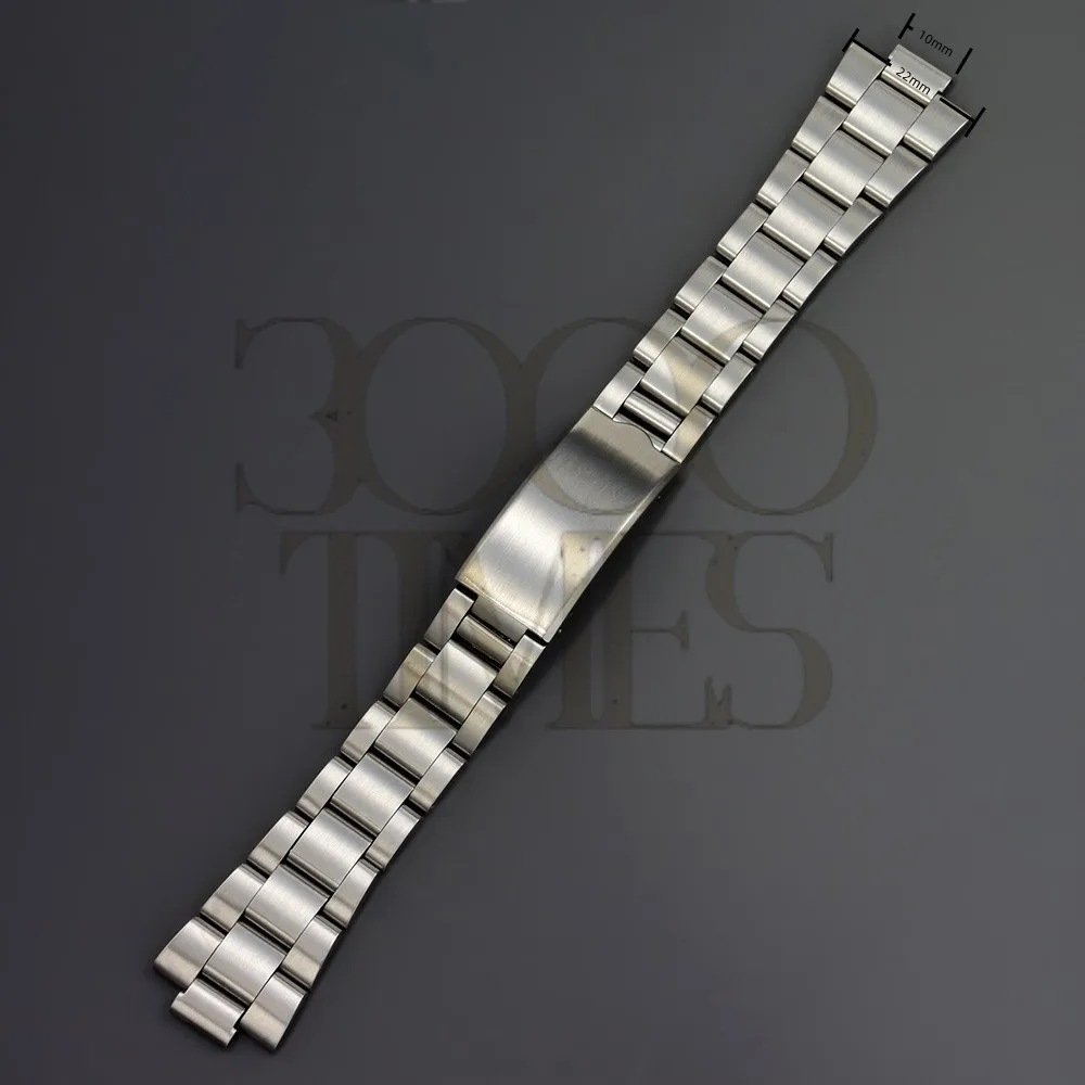 Vintage 10MM*22MM Brush Solid Stainless Steel Watch Strap Band Fit For Omega Seahorse Old School Medieval Watch