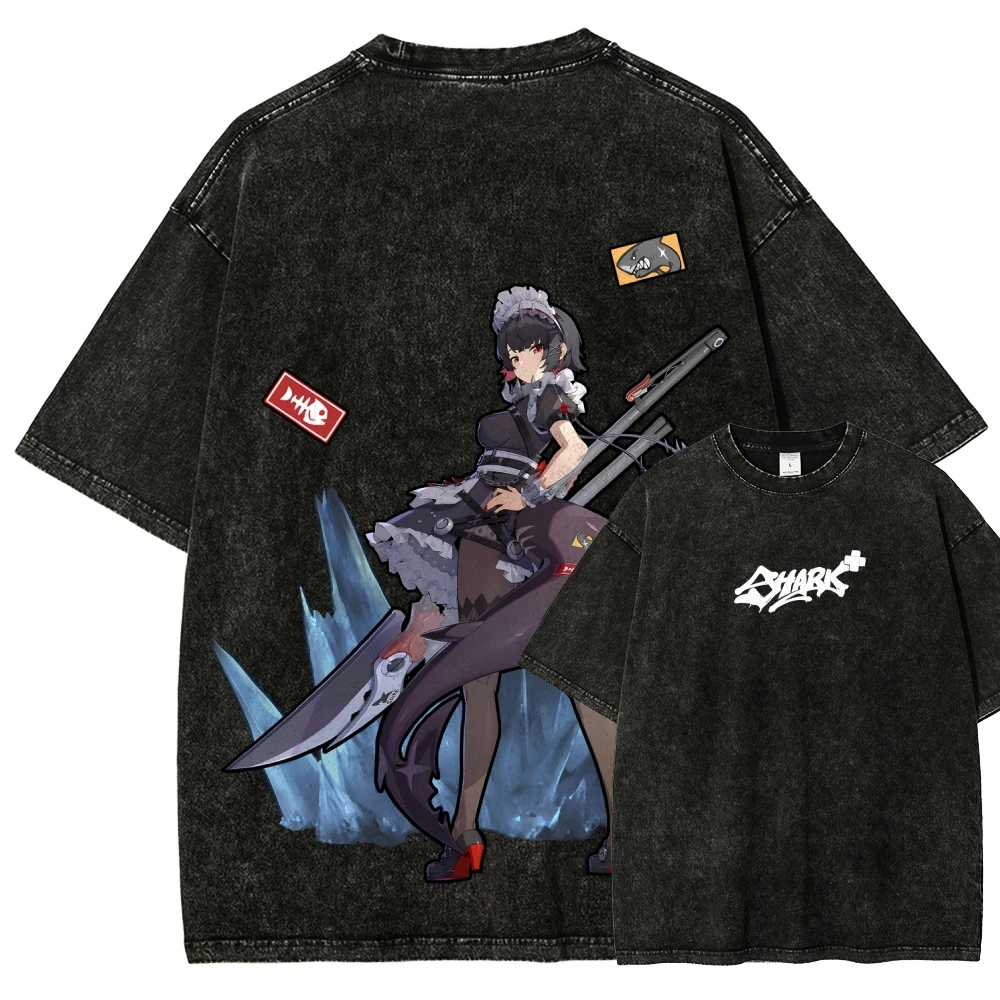 Zenless Zone Zero Anime Lover Washed T-shirt Personality Clothes Oversized Unisex Year Round Clothing High Quality Hot Product