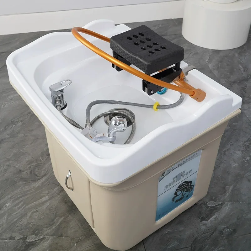 حوض معالجة الرأس مريح وقابل للإزالة، وسرير معالجة الشعر، وصالون الحلاقة، وسرير شامبو للتبخير لتدوير المياه #3