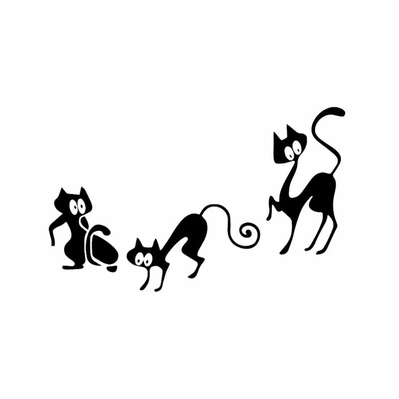 Car Stickers Funny Funny Cat Animal Cartoon Pattern Car Decoration Decals Suitable for Various Models Black/white, 17cm*10cm