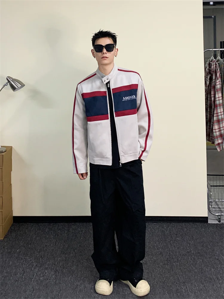 

Мужская модная куртка-бомбер из оленьей кожи с длинными рукавами в стиле High Street от американского бренда Staed Jaet, свободного кроя, класса INS High-End