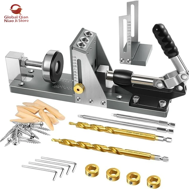 Woodworking Pocket Hole Jig, Woodworking Pocket Hole Positioner, Pocket Hole Drilling Machine