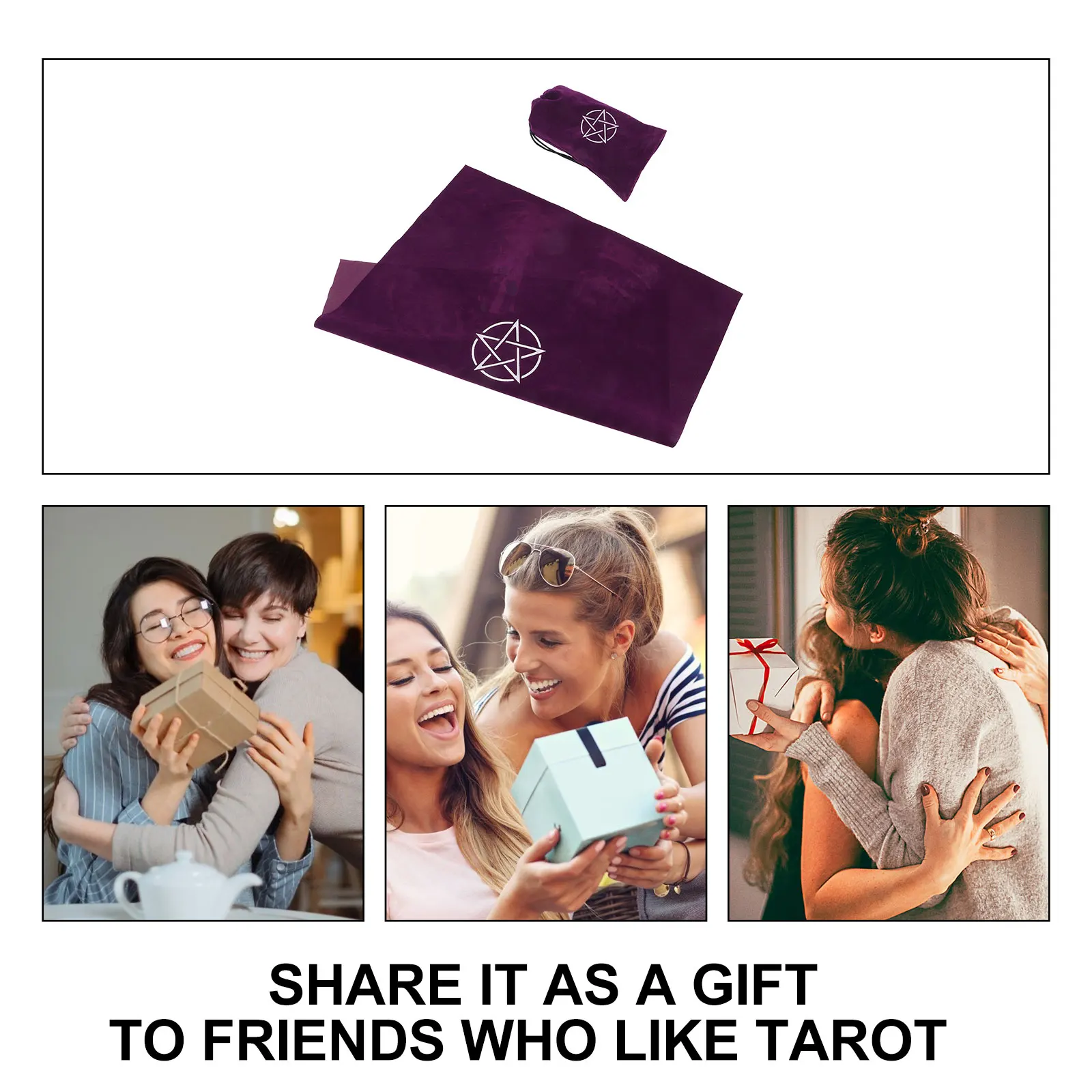 1 Set Tarot-Tischdecke, Premium-Wahrsagerei-Wandteppich, langlebig, Spiel-Schreibtisch-Tuch, glattes Dekor, quadratische Requisite zum Lesen von Karten