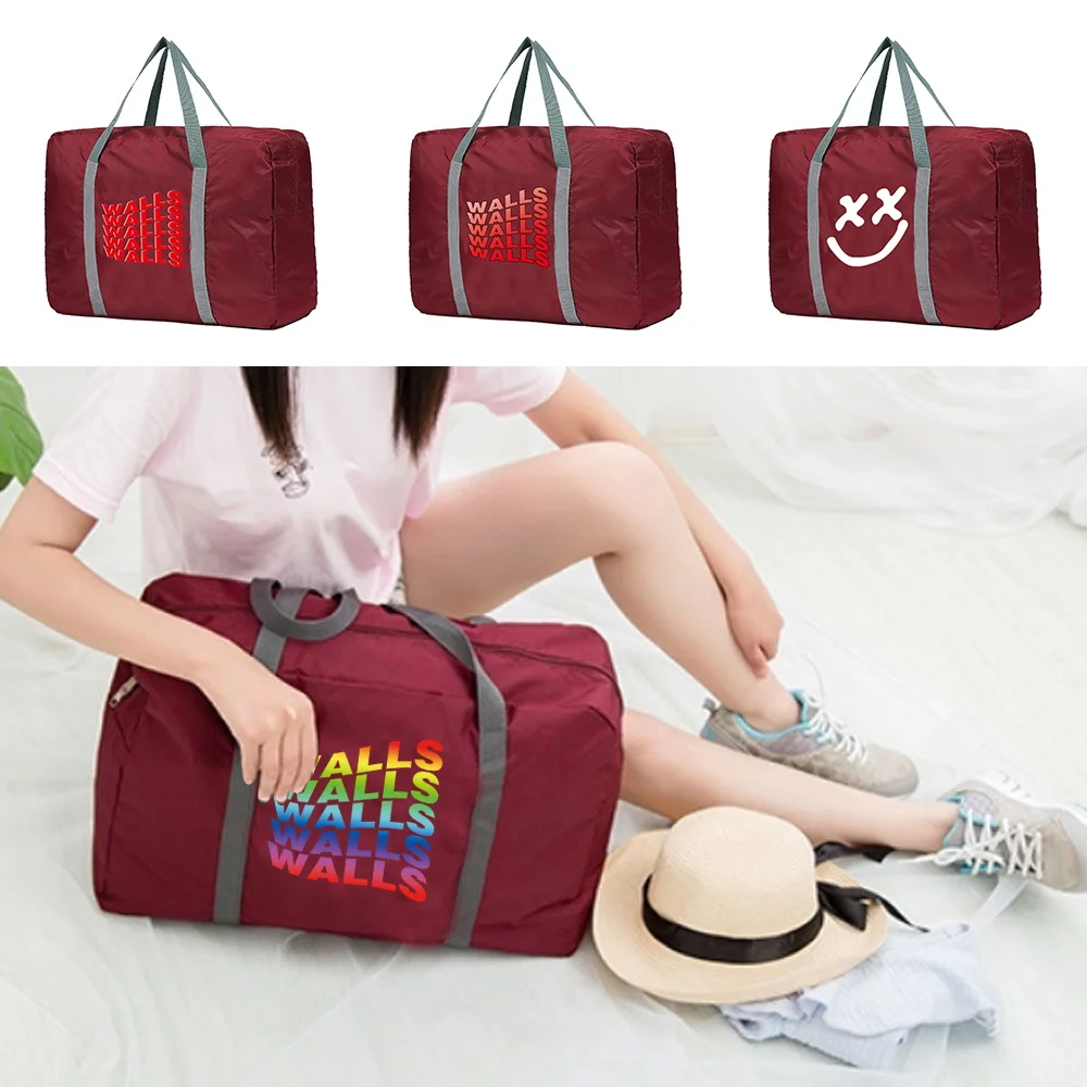 Travel Bag Unisex Foldable Handbags Organizers Large Capacity Portable Luggage Bag Walls Pattern Travel Accessories