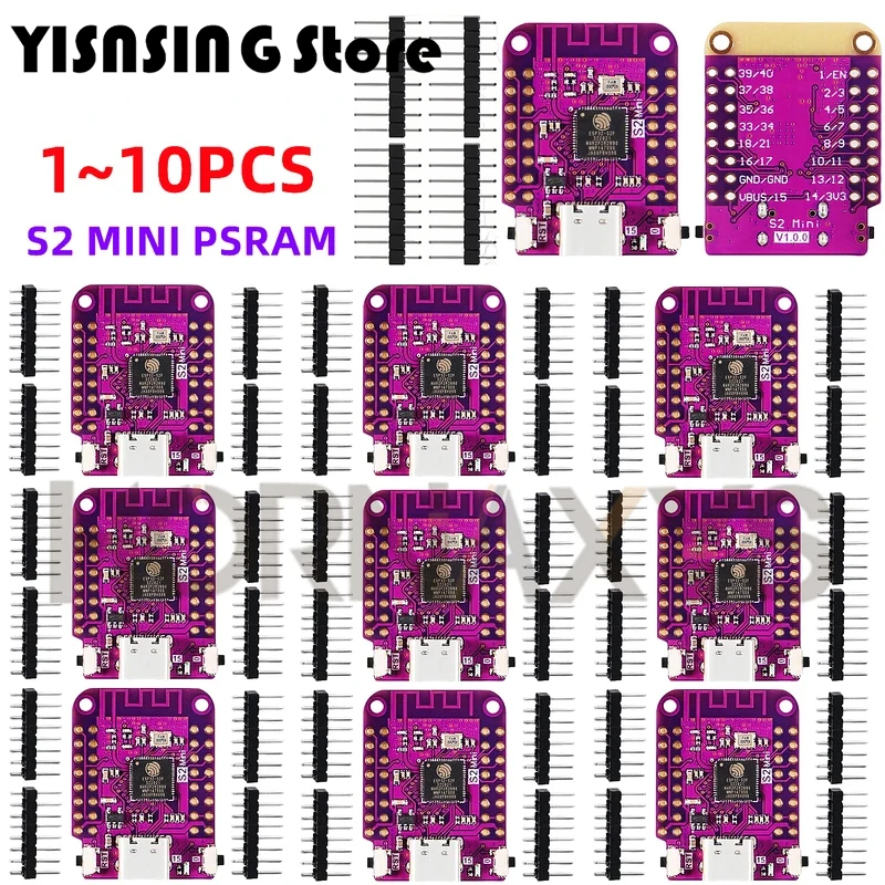 1-10PCs/ESP32 S2 Mini 3240.0-Lorin WiFi IoT board based esp-32-s2fn4r2 esp-s2 4MB Flash 2Mb PSRAM WiFi microox Arduino