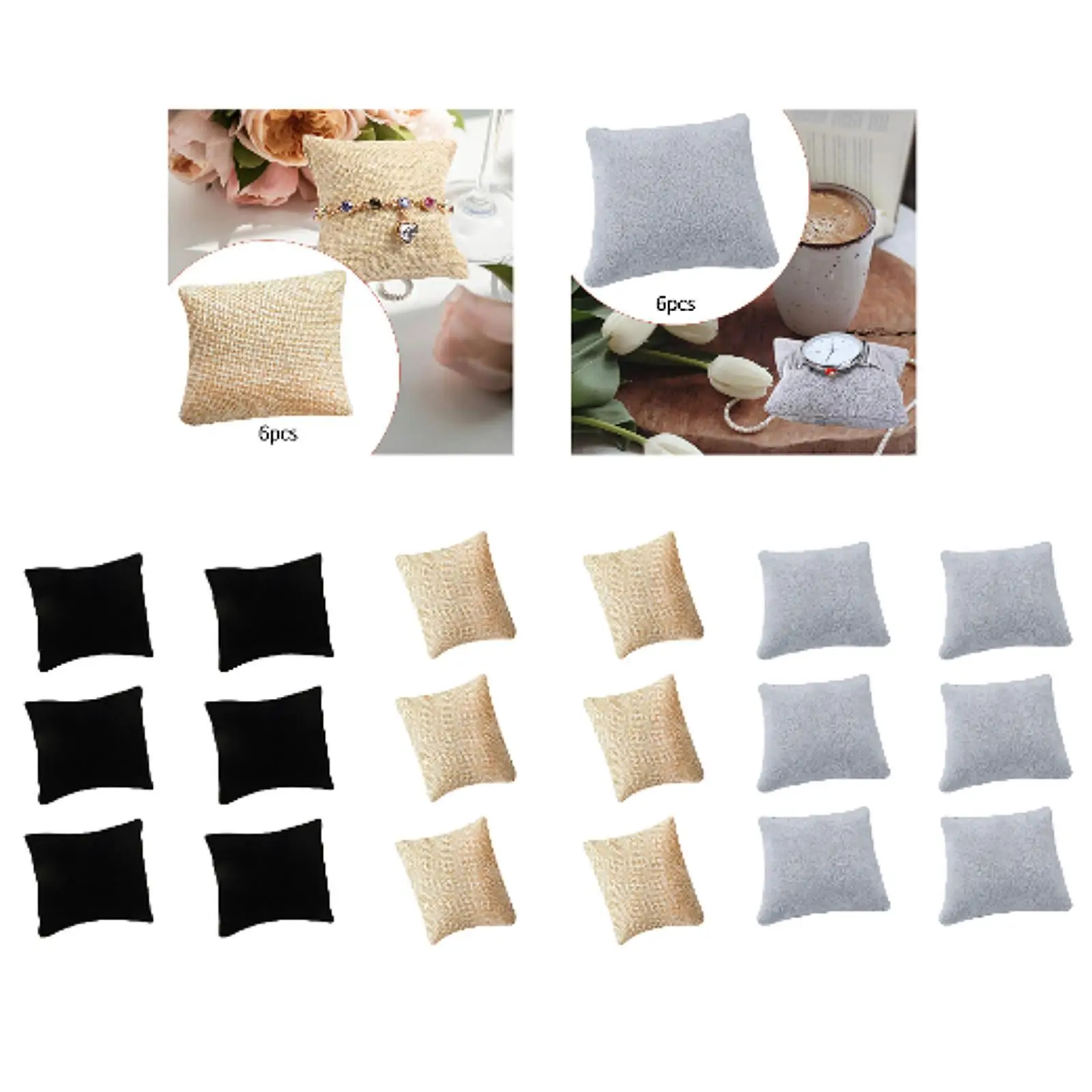 

6Pcs Watch Pillows Watch Cushion Multipurpose Accessories Travel for Bangles Men