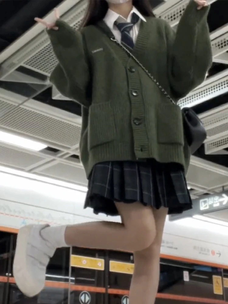 een Casaco suéter de malha feminino outono inverno Thiened Lazy Sle sentimentos de alta qualidade solto ajuste cardigan top Faionable Co...