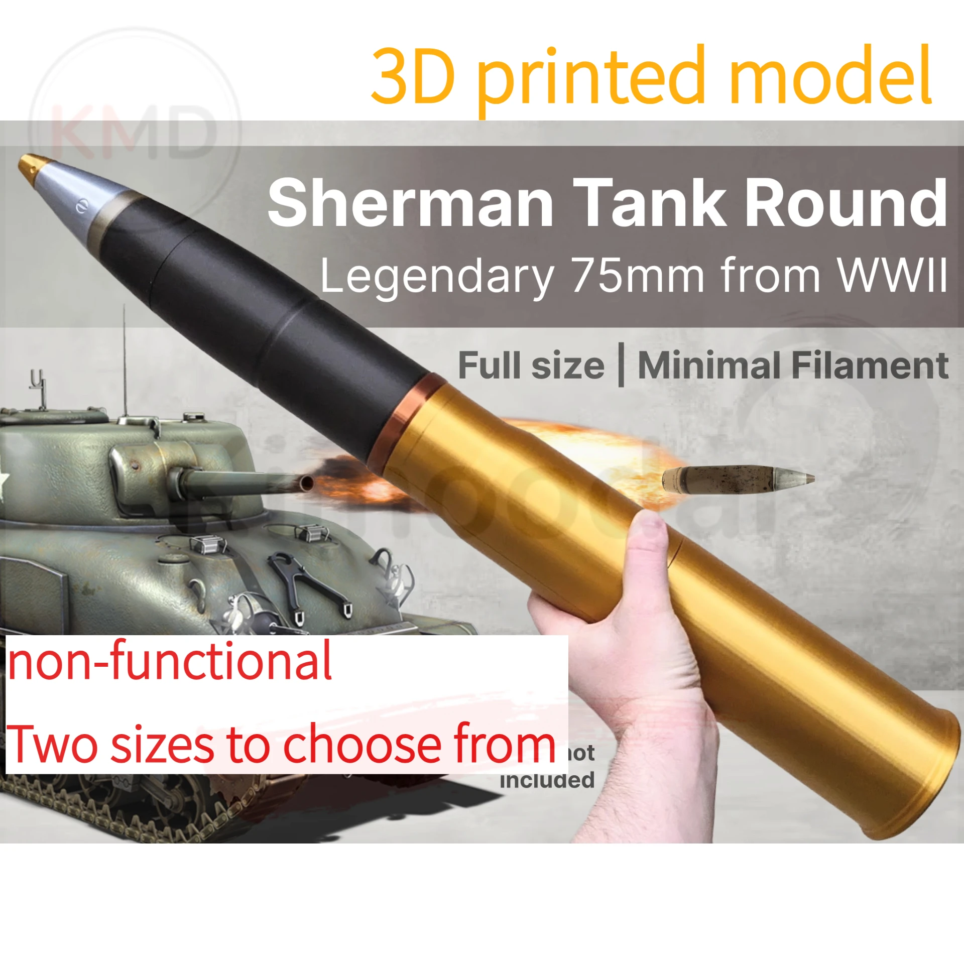 

3D-печать модели танка Sherman M4 времен Второй мировой войны, нефункциональное военное украшение для фанатов, подарок, сборка учебных пособий ручной работы