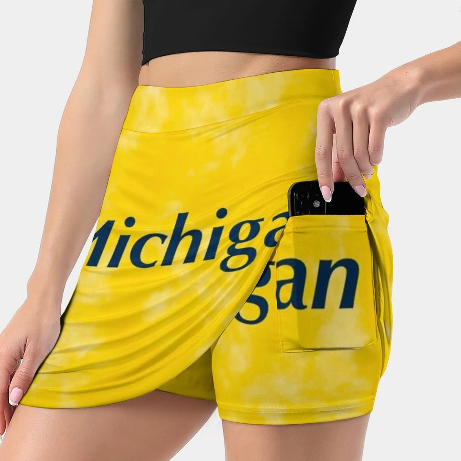 University Of Maize Background Women's skirt Aesthetic skirts New Fashion Short Skirts Mich University University Of Maize Blue