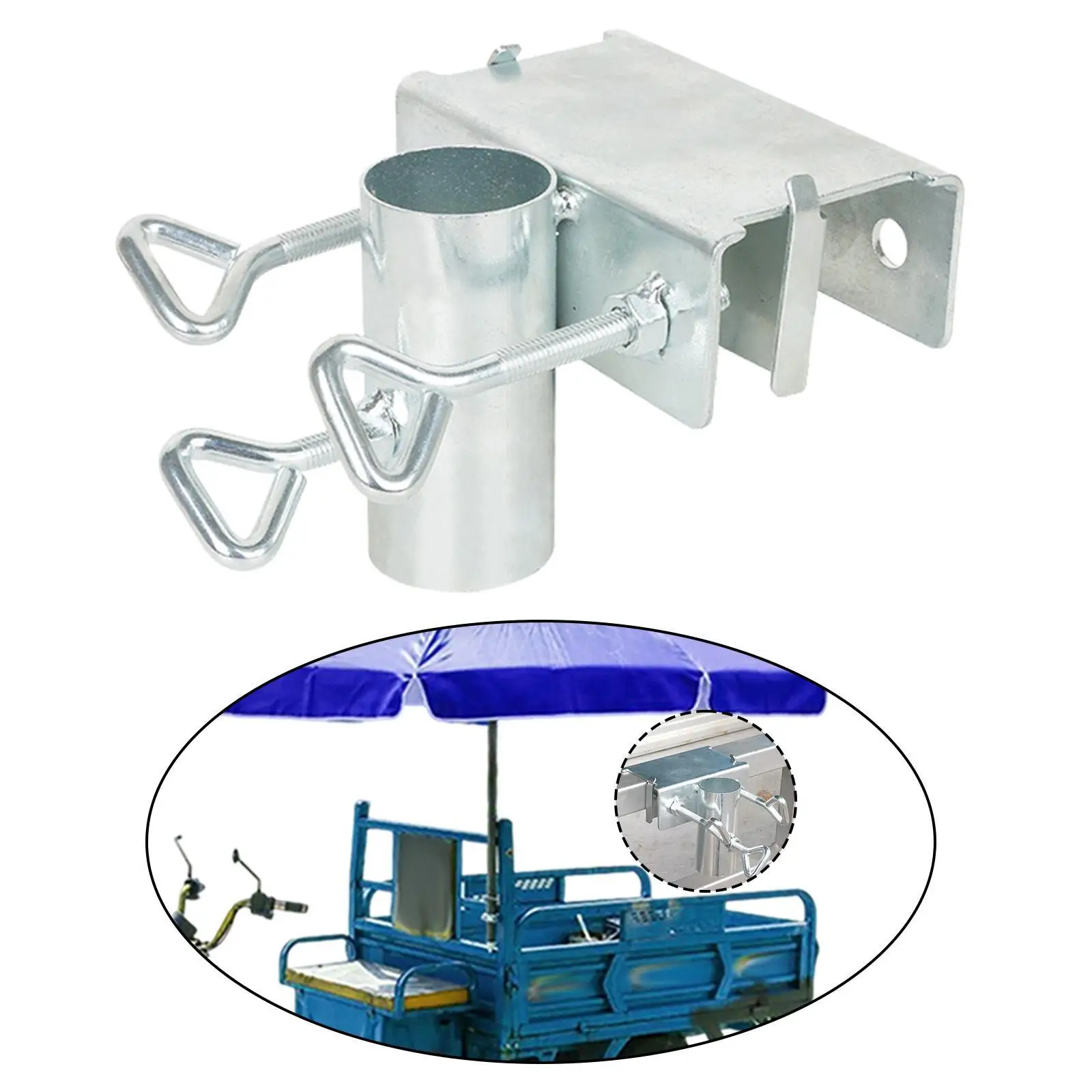 Umbrella Clamp Lightweight Beach Fishing Deck Umbrella Holder Parasol Holder for Boat Bleacher Tailgate Backyard Small Truck