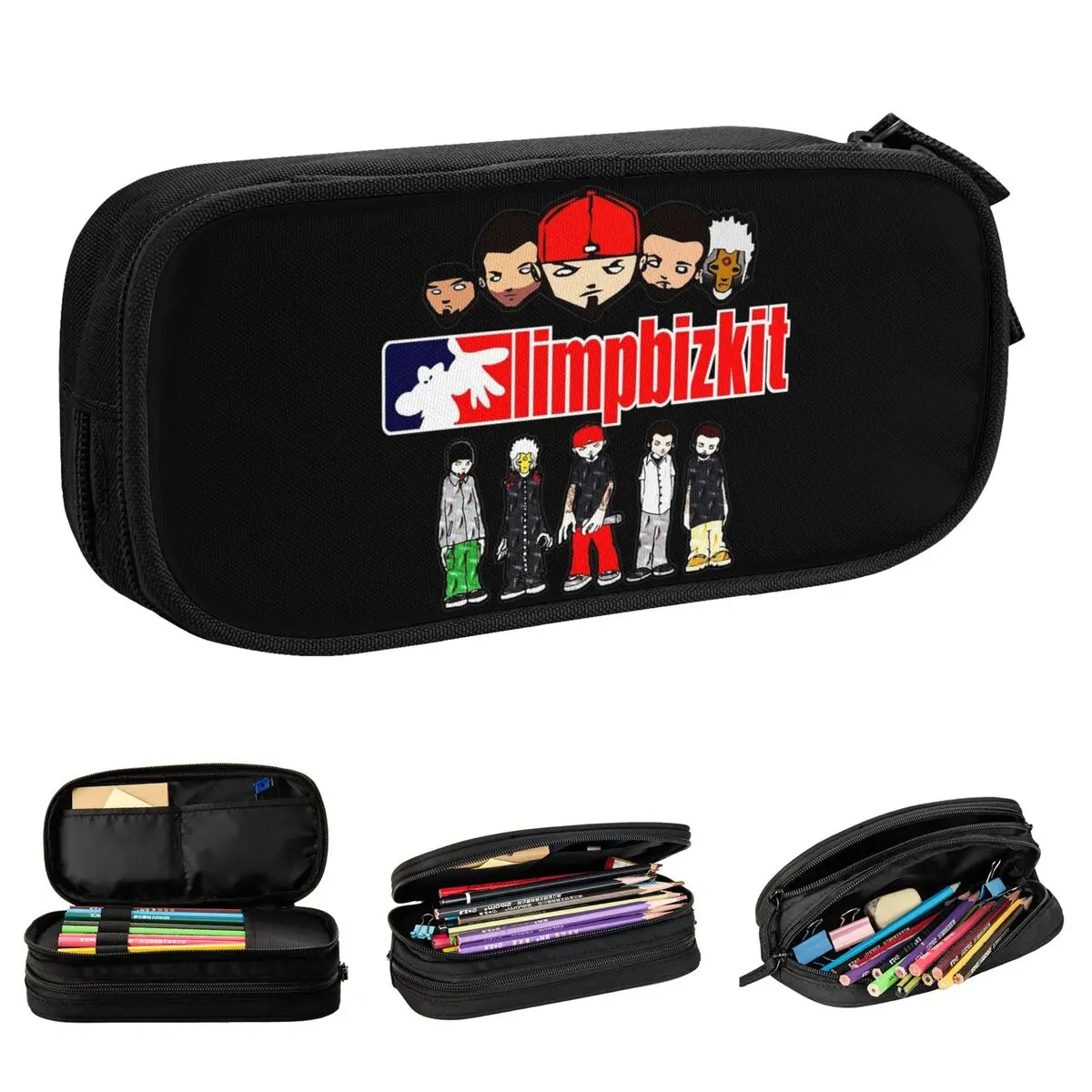 amazing of limp bizkit pencil case pen bolsa para meninas e meninos grande armazenamento para escritorio lapis cosmeticos moda 01