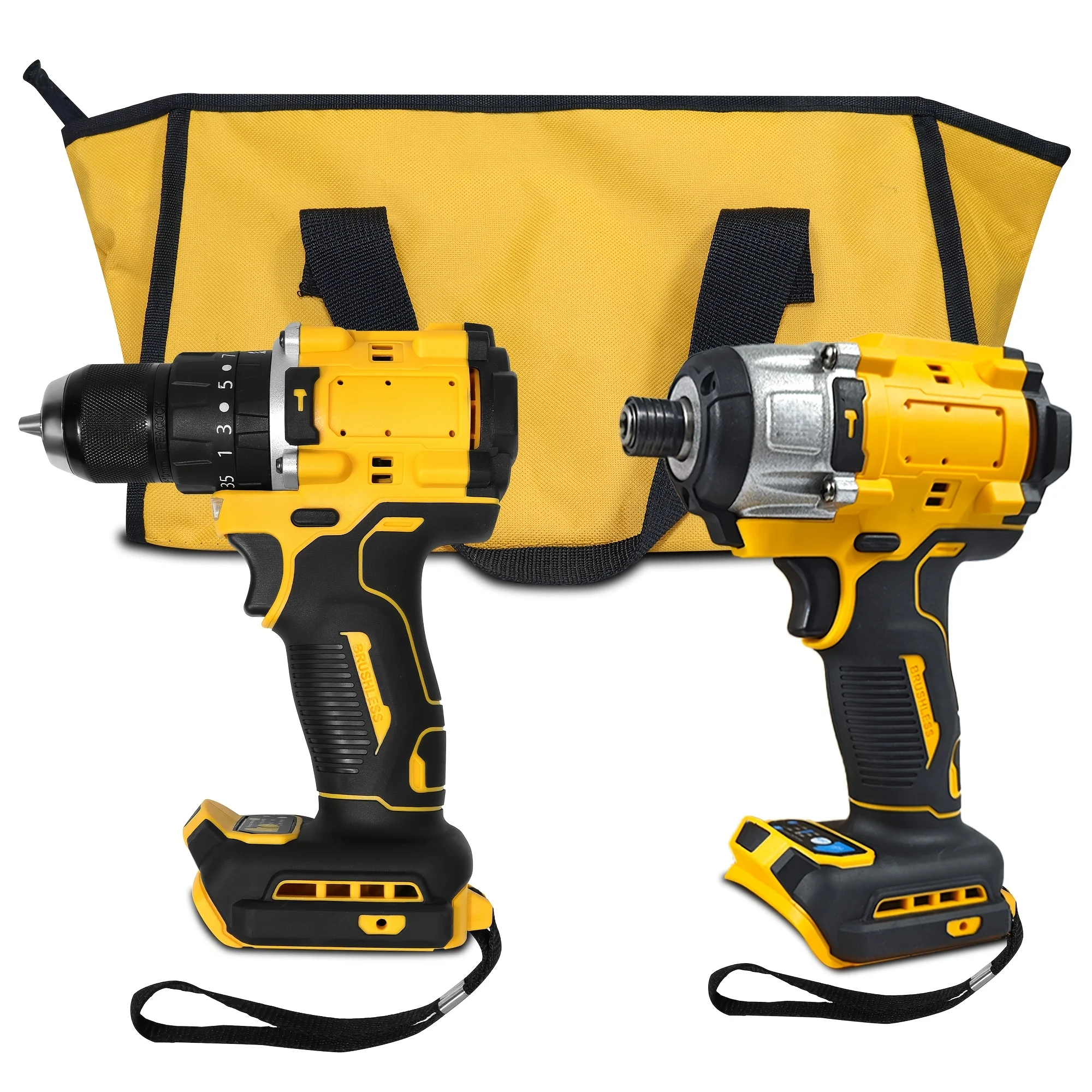 

[Super Value Set] -Free Brushless Drill & Wrench Tool Kit - Operation (No Battery Included), Heavy-Duty Plastic Handheld Screwdriver Set for, Home Renovation, for 20 Battery