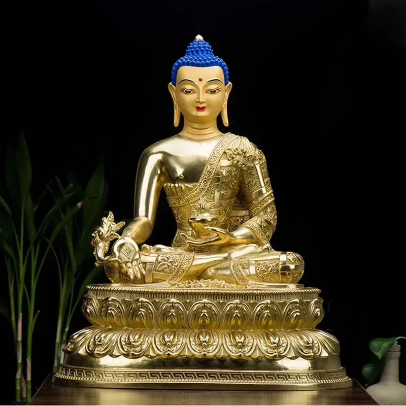 HUGE 48CM large High-grade Buddha statue Asia Buddhism Nepal Gilding Sakyamuni Medicine bless Safety luck