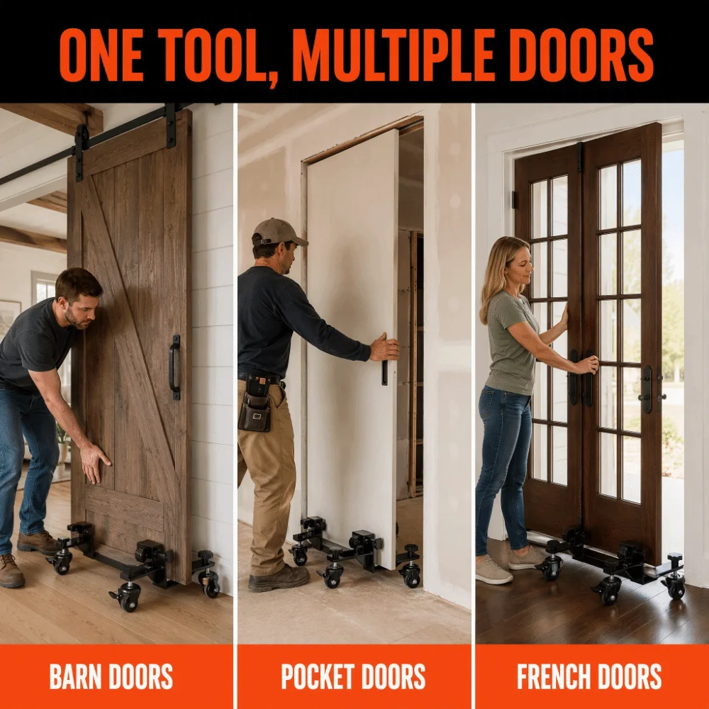 Stable Steel Panel Moving Cart Thickened Adjustable Door Installation Dolly Door Lifter Tool Home
