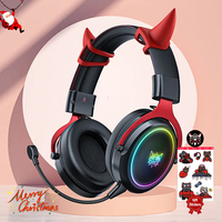 ONIKUMA X10 Gaming Headset with Cow Horn Wired Headphone RGB Light HD Mic Gaming Headset Gamer Surround Computer Earphones