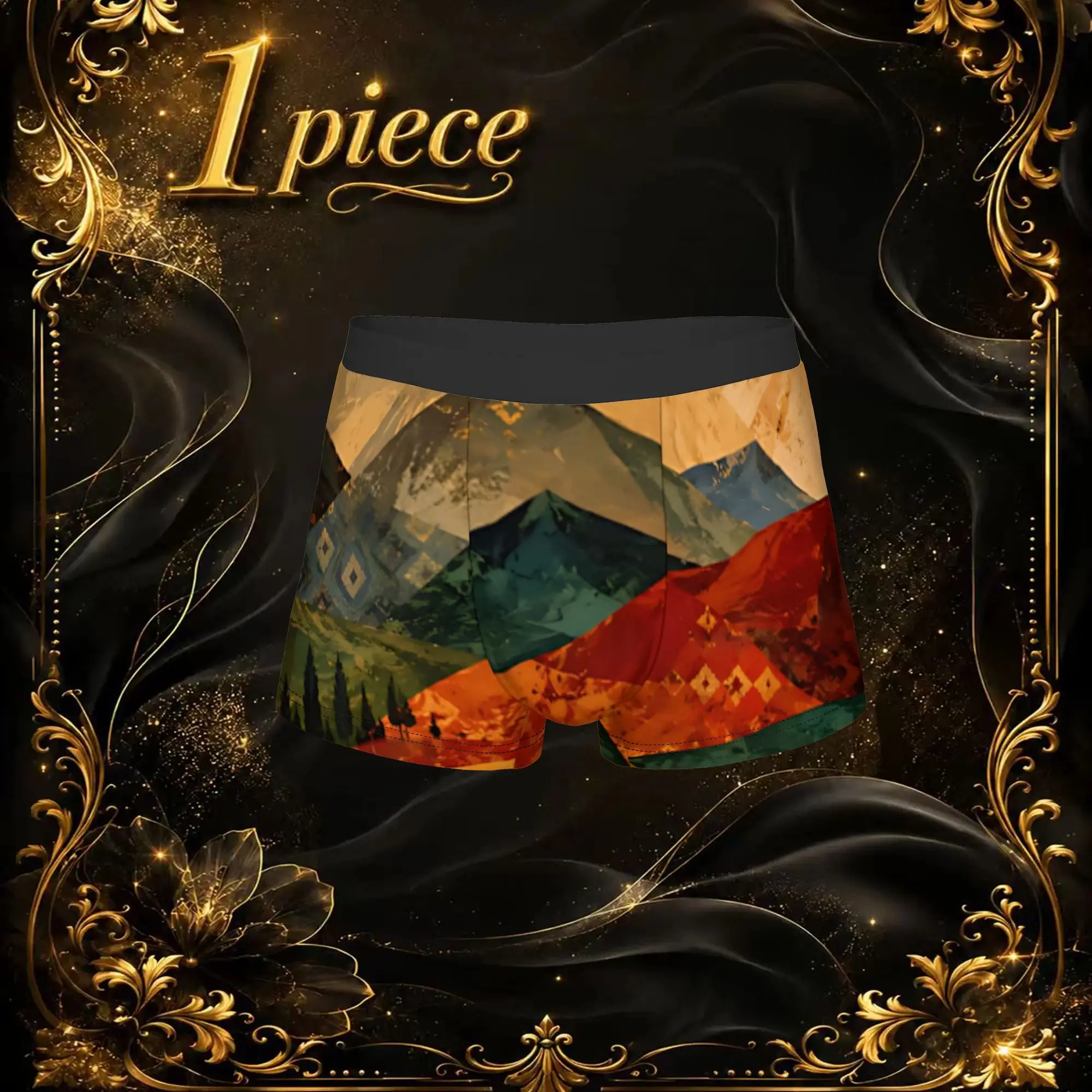 1pc Popular Vintage Tribal Mountain Sunset Print boxers  adults  Homme Panties Men's Underwear Ventilate Shorts Boxer Briefs