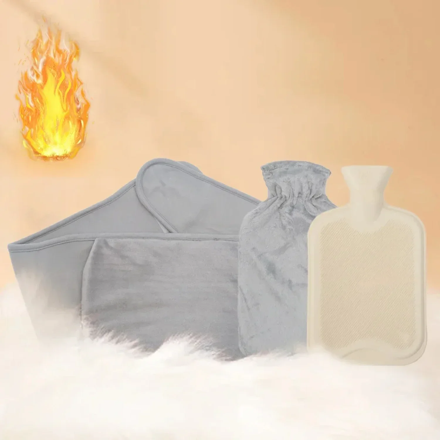 Saco de água quente com proteção contra cintura, design alongado para maior conforto e calor superior, quente e aconchegante, luxo