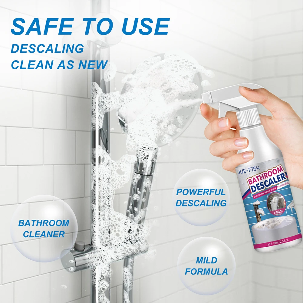 Bathroom Foam Cleaner Spray Powerful Descaling Cleaning Agent Quickly Remove Stains Remover for Glass Wash Basin Stainless Steel