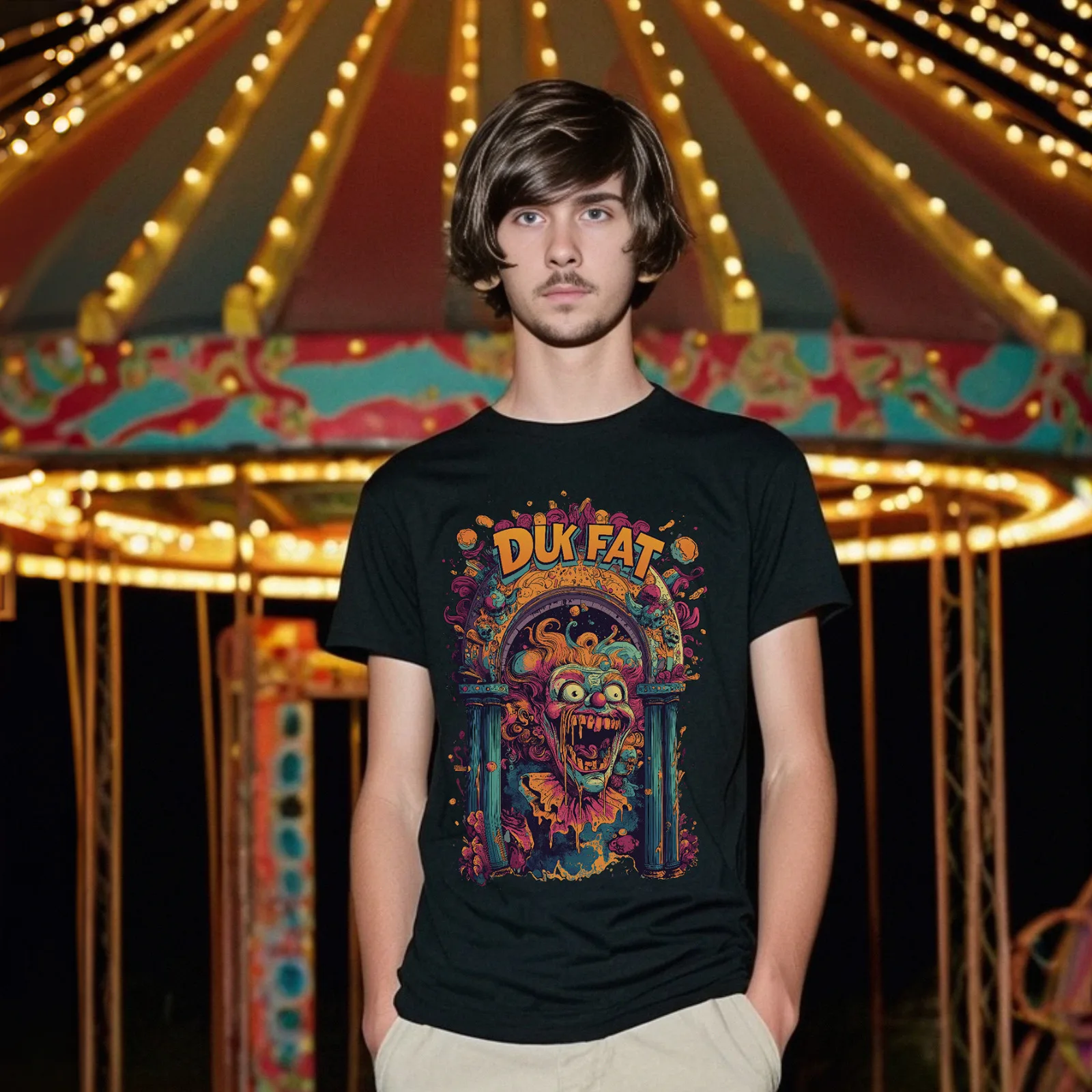 

DUK FAT | Funhouse | Printed T-Shirt | New Premium Cotton T-Shirt
