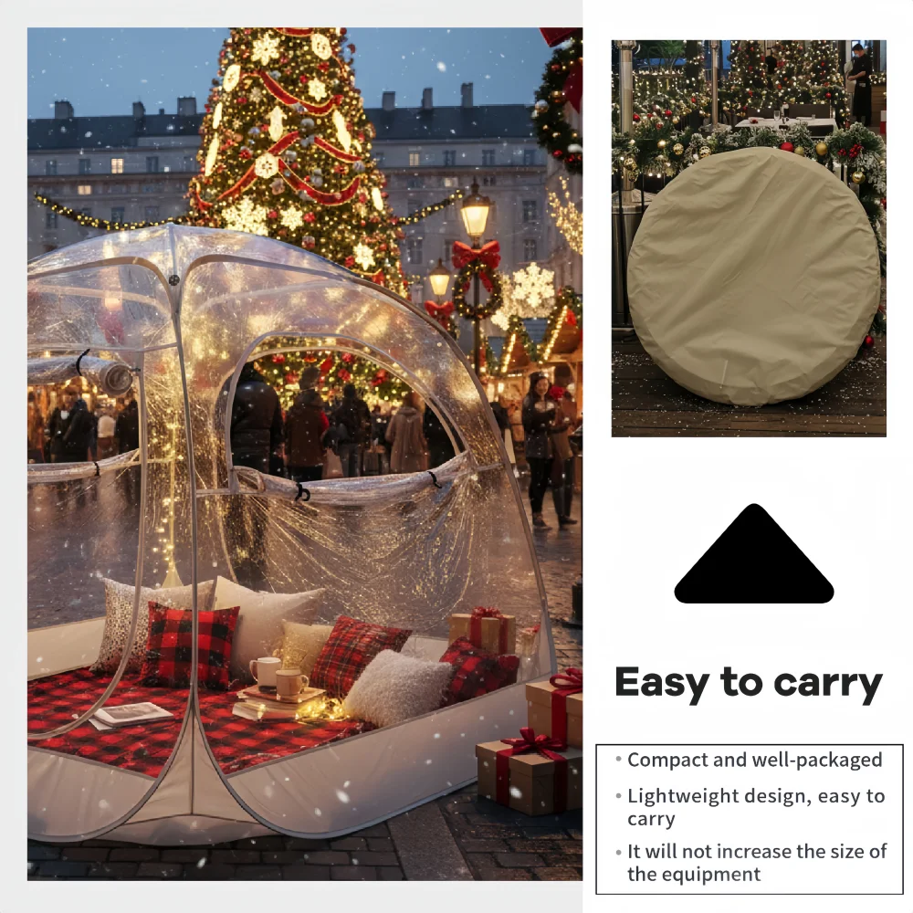 Instant Pop‑up Transparent Bubble Tent, Panoramic Dome Shelter for Camping Fans, Lightweight Clear Tent for Patio Parties