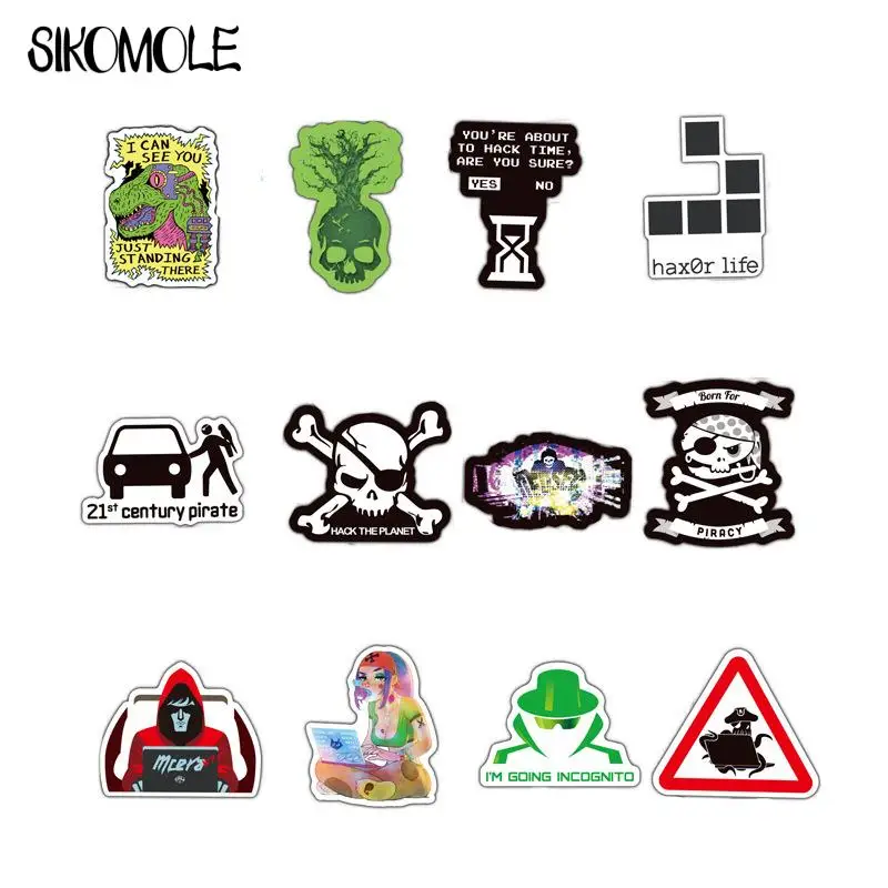 10/30/50PCS Cartoon Programmierung Geek Hacker Entwickler Sprache Logo DIY Spielzeug Laptop Motorrad Skateboard Graffiti Aufkleber f5