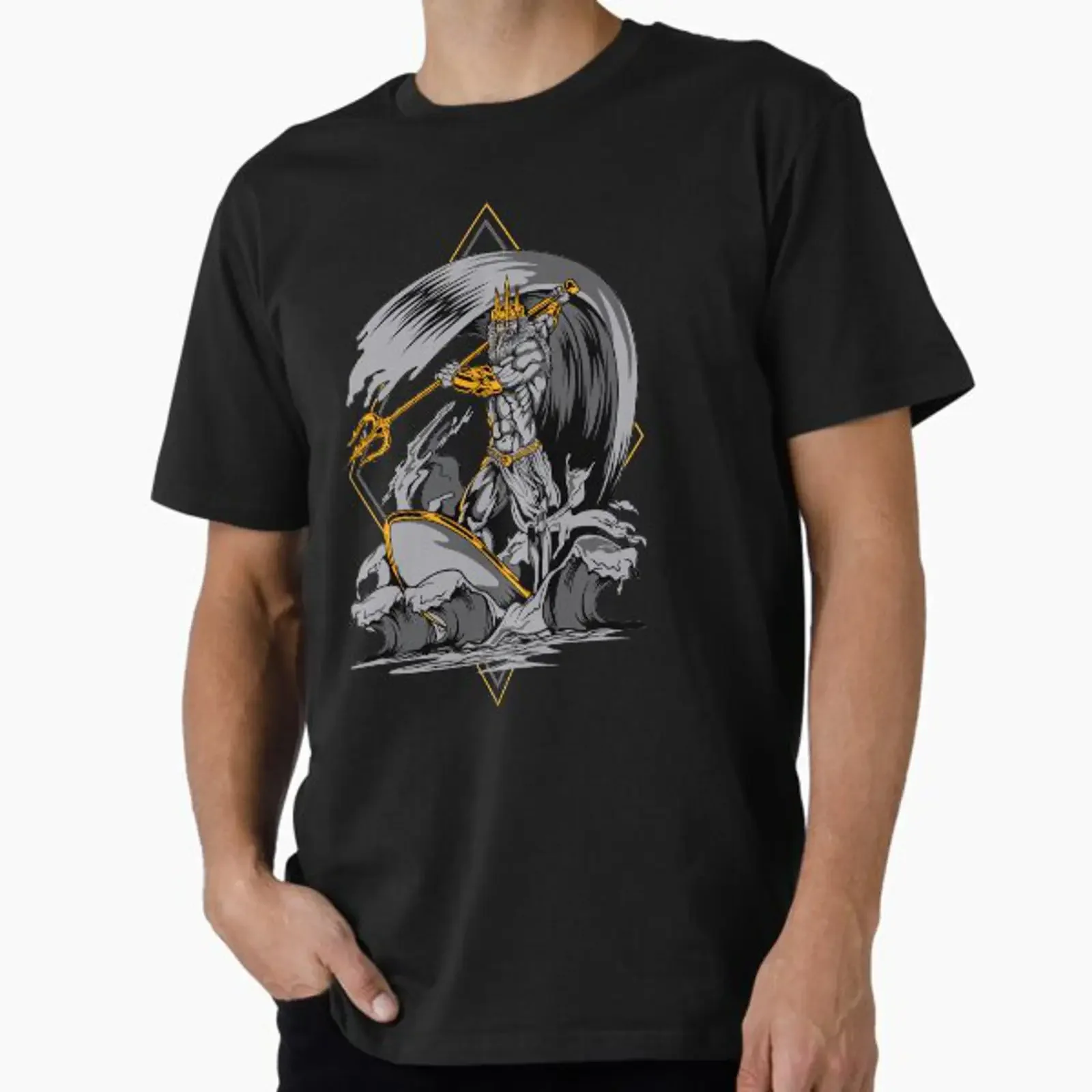 COMIC NEPTUNE Premium T Shirt vintage Washed Slightly Stretched Unisex streetwear designer clothes Casual Stylish