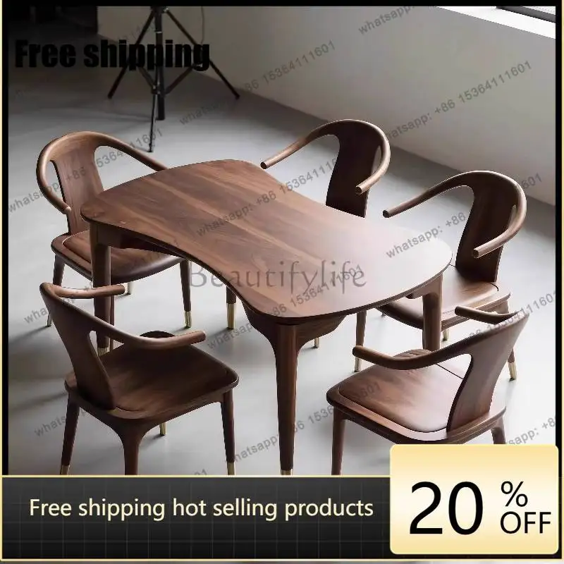 Sillas Marrones zj.Brown, Mesas de Comedor, Decoraciones, Mesas de Comedor Italianas Extensibles de Madera, Mesas de Comedor Modernas Extensibles, Muebles para el Hogar