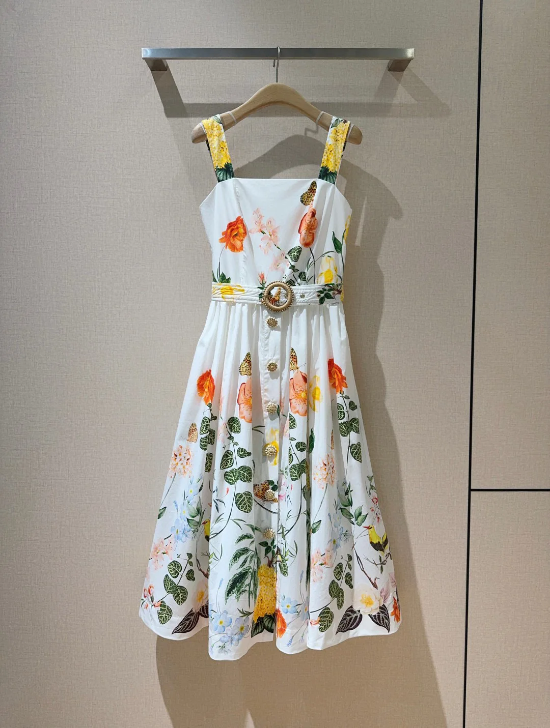 女性のための夏のファッション休暇スタイルのプリントノースリーブキャミソールドレス